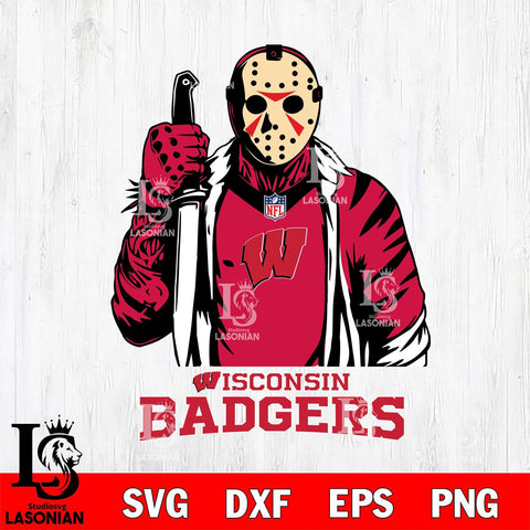 Wisconsin Badgers Jason Voorhees Horror 3 Svg Eps Dxf Png File, NCAA svg, Digital Download, Instant Download