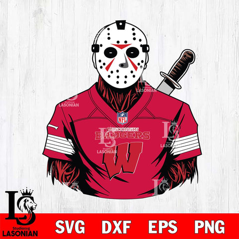 Wisconsin Badgers Jason Voorhees Horror 4 Svg Eps Dxf Png File, NCAA svg, Digital Download, Instant Download