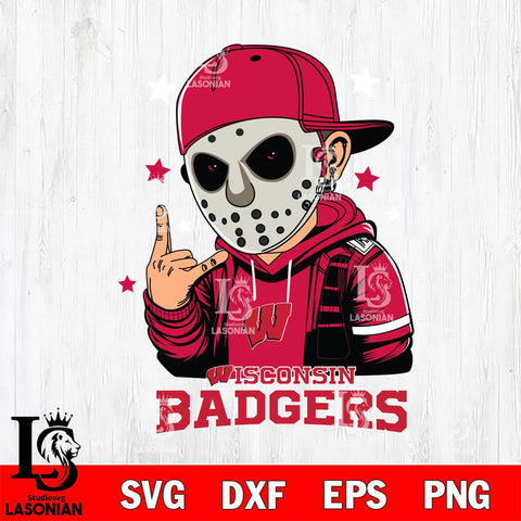 Wisconsin Badgers Jason Voorhees Horror 9 Svg Eps Dxf Png File, NCAA svg, Digital Download, Instant Download
