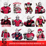 Wisconsin Badgers Jason Voorhees Horror Bundle 12 SVG Eps Dxf Png File, bundle NCAA svg, Digital Download, Instant Download