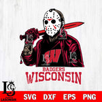 Wisconsin Badgers Jason Voorhees Horror Halloween Svg Eps Dxf Png File, NCAA svg, Digital Download, Instant Download