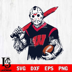 Wisconsin Badgers Jason Voorhees Horror Halloween 2 Svg Eps Dxf Png File, NCAA svg, Digital Download, Instant Download