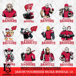 Wisconsin Badgers Jason Voorhees NCAA Bundle 12 SVG Svg Eps Dxf Png File, Digital Download