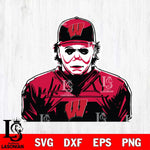 Wisconsin Badgers Michael Myers Horror Halloween Svg Eps Dxf Png File, NCAA svg, Digital Download, Instant Download