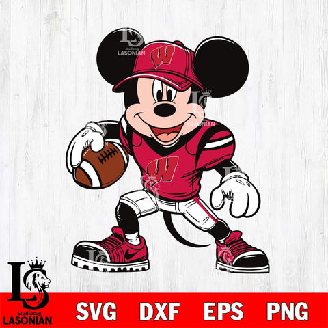 Wisconsin Badgers Mickey Mouse Svg Eps Dxf Png File, NCAA svg, Digital Download, Instant Download