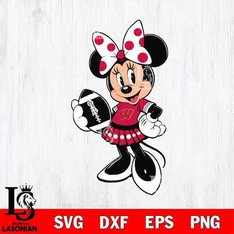 Wisconsin Badgers Minnie Mouse Svg Eps Dxf Png File, NCAA svg, Digital Download, Instant Download
