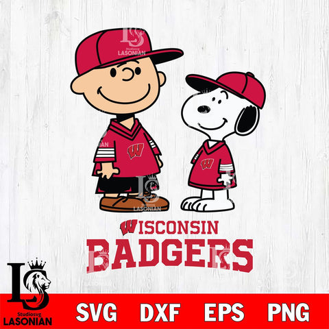 Wisconsin Badgers Peanuts Snoopy Football SVG DXF EPS PNG FILE,Snoopy File Cut, NCAA Digital Download,Instant Download,Christmas Silhouette