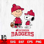 Wisconsin Badgers Peanuts Snoopy Friends Football SVG DXF EPS PNG FILE,Snoopy File Cut, NCAA Digital Download,Instant Download,Christmas Silhouette