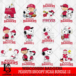 Wisconsin Badgers Peanuts Snoopy Player NCAA Bundle 12 SVG DXF EPS PNG FILE,Snoopy File Cut, bundle NCAA Digital Download,Instant Download, Silhouette