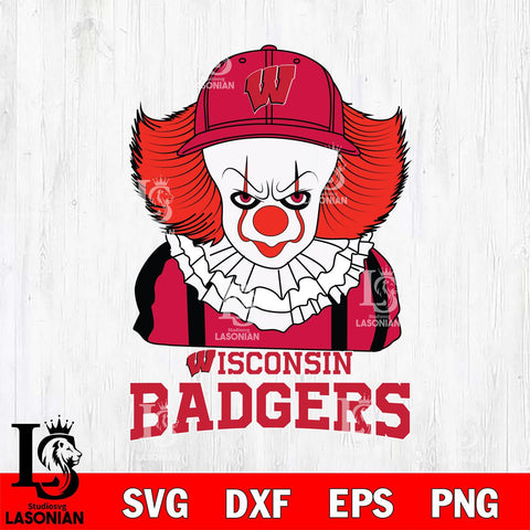 Wisconsin Badgers Pennywise Horror Sport 10 Svg Eps Dxf Png File, Digital Download