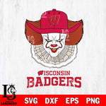 Wisconsin Badgers Pennywise Horror Sport 12 Svg Eps Dxf Png File, Digital Download
