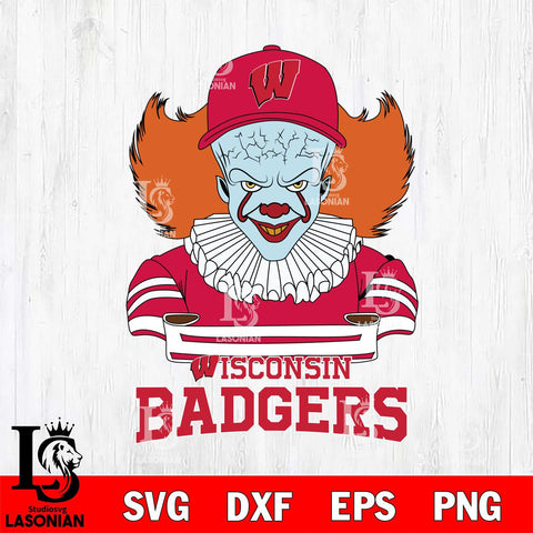 Wisconsin Badgers Pennywise Horror Sport 2 Svg Eps Dxf Png File, Digital Download