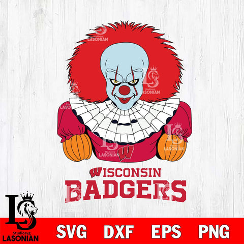 Wisconsin Badgers Pennywise Horror Sport 3 Svg Eps Dxf Png File, Digital Download