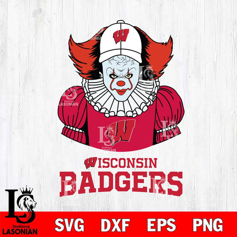 Wisconsin Badgers Pennywise Horror Sport 7 Svg Eps Dxf Png File, Digital Download