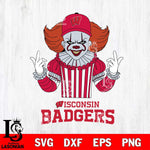 Wisconsin Badgers Pennywise Horror Sport 8 Svg Eps Dxf Png File, Digital Download