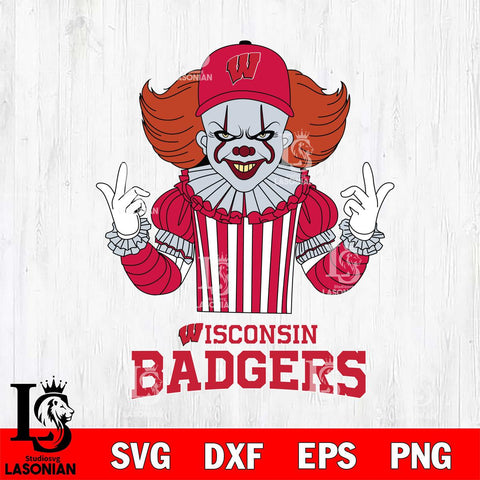 Wisconsin Badgers Pennywise Horror Sport 8 Svg Eps Dxf Png File, Digital Download