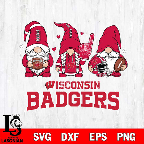 Wisconsin Badgers Rugby Gnome File Cut, NCAA SVG, Digital Download , Criucut , Silhouette