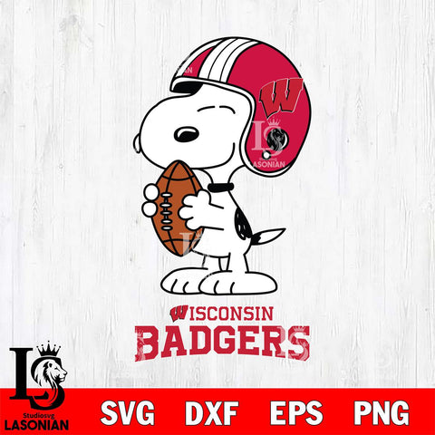 Wisconsin Badgers Snoopy Rugby Svg Eps Dxf Png File, NCAA svg , Digital Download , Instant Download, Cricut File