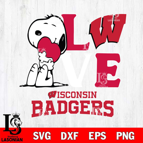 Wisconsin Badgers Snoopy Sport 10 Svg Eps Dxf Png File, Digital Download