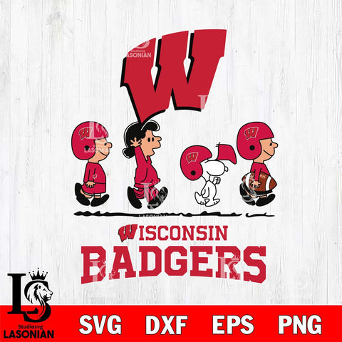 Wisconsin Badgers Snoopy Sport 12 Svg Eps Dxf Png File, Digital Download