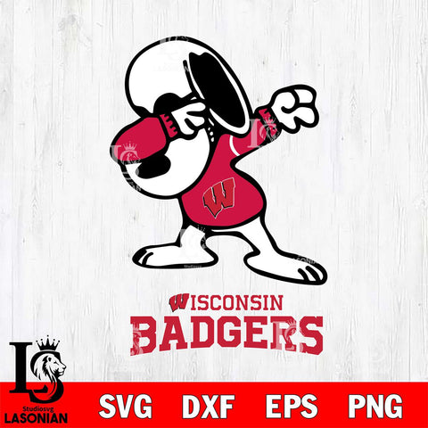 Wisconsin Badgers Snoopy Sport 3 Svg Eps Dxf Png File, Digital Download