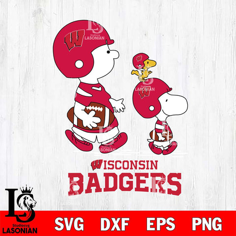 Wisconsin Badgers Snoopy Sport Svg Eps Dxf Png File, Digital Download