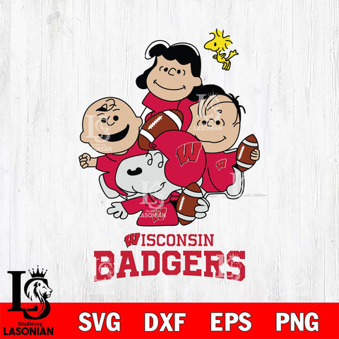 Wisconsin Badgers Snoopy Sport 4 Svg Eps Dxf Png File, Digital Download