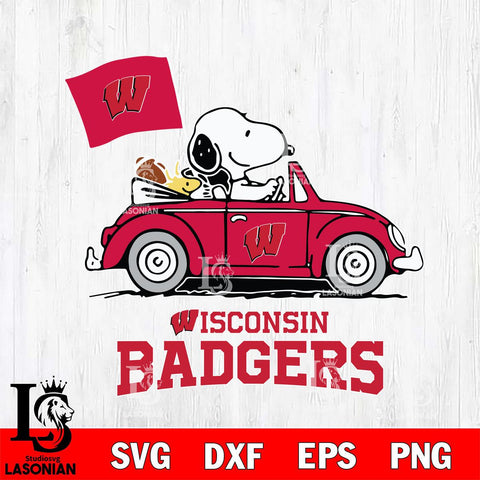 Wisconsin Badgers Snoopy Sport 5 Svg Eps Dxf Png File, Digital Download