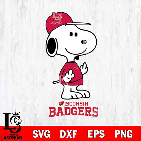Wisconsin Badgers Snoopy Sport 8 Svg Eps Dxf Png File, Digital Download