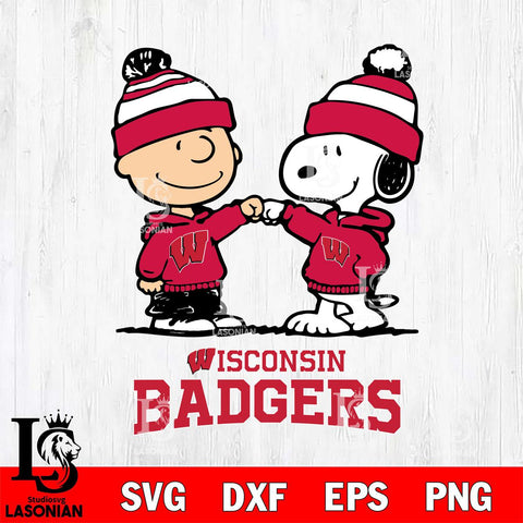 Wisconsin Badgers Snoopy Sport 9 Svg Eps Dxf Png File, Digital Download