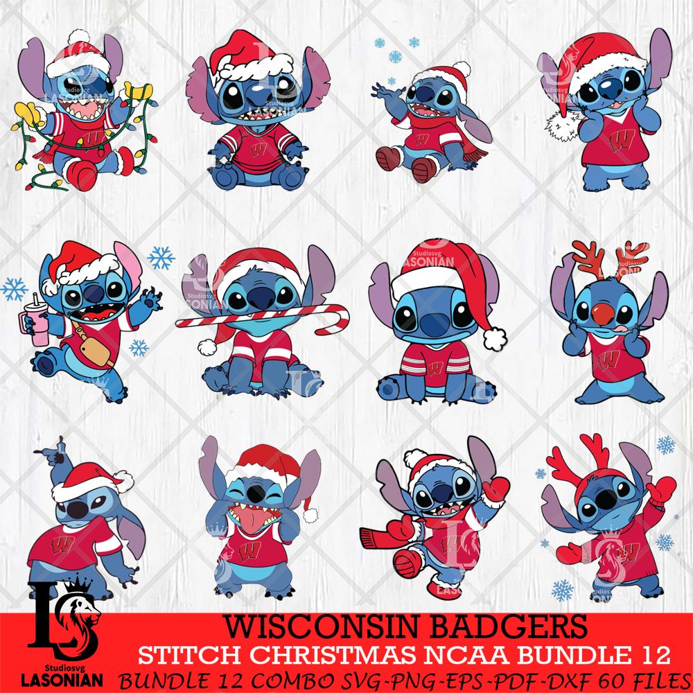 Wisconsin Badgers Stitch Christmas NCAA Bundle 12 – lasoniansvg