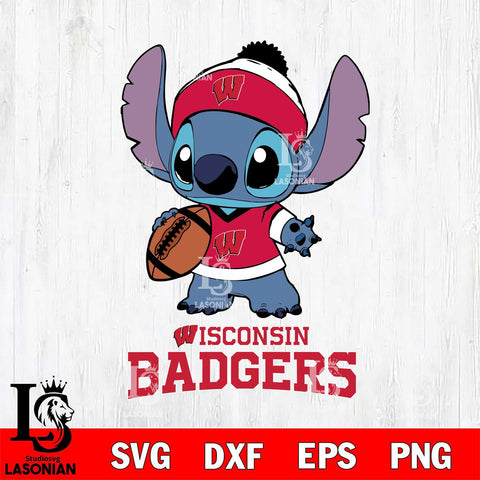 Wisconsin Badgers Stitch Disney, Svg Eps Dxf Png File, Digital Download