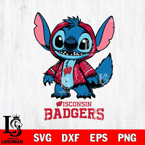 Wisconsin Badgers Stitch Halloween Svg Eps Dxf Png File, NCAA svg, Digital Download, Instant Download