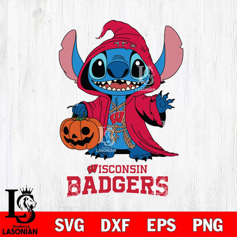 Wisconsin Badgers Stitch Horror Svg Eps Dxf Png File, NCAA svg, Digital Download, Instant Download