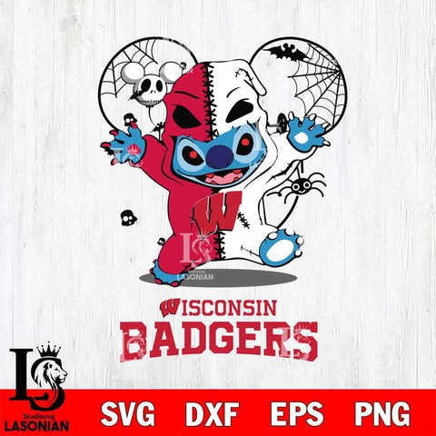 Wisconsin Badgers Stitch Horror Halloween 2 Svg Eps Dxf Png File, Digital Download, Instant Download