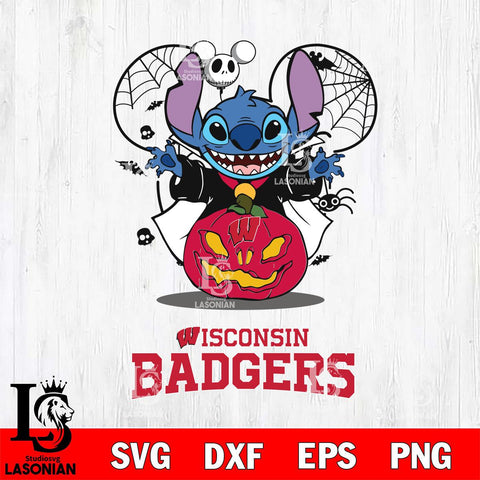 Wisconsin Badgers Stitch Horror Halloween Svg Eps Dxf Png File, Digital Download, Instant Download