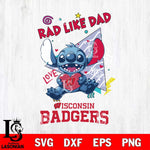 Wisconsin Badgers Stitch Love Rad Like Dad SVG DXF EPS PNG FILE, NCAA File Cut,Digital Download,Instant Download