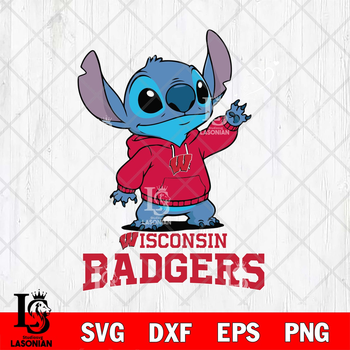 Wisconsin Badgers Stitch Magic Heart File cut , Football Criucut ...