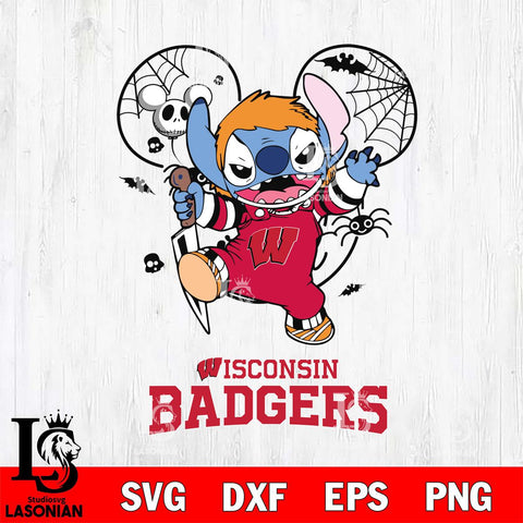 Wisconsin Badgers Stitch Michael Halloween Svg Eps Dxf Png File, Digital Download, Instant Download
