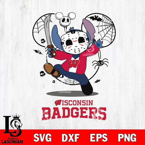 Wisconsin Badgers Stitch jason voorhees Halloween Svg Eps Dxf Png File, Digital Download, Instant Download
