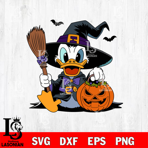 Witch Donald Duck SVG DXF EPS PNG FILE, Halloween File Cut, Digital Download,Instant Download, Silhouette,Horror Cricut