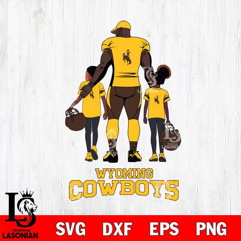 Wyoming Cowboys 3 Father and son Rugby SVG DXF EPS PNG FILE,NCAA SVG, Father day Digital Download,Instant Download, Silhouette