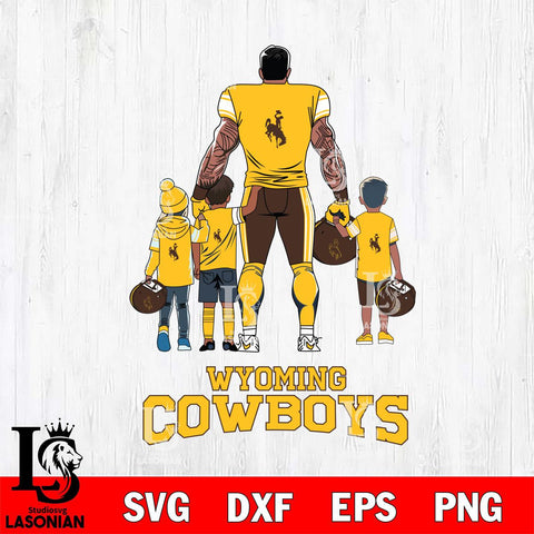Wyoming Cowboys 4 Father and son Rugby SVG DXF EPS PNG FILE,NCAA SVG, Father day Digital Download,Instant Download, Silhouette