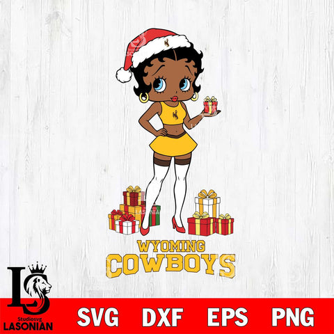 Wyoming Cowboys Betty Boop Christmas Gift File Cut, NCAA SVG DXF EPS PNG PDF File, Digital Download , Criucut , Silhouette