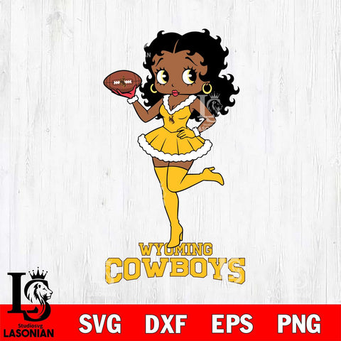 Wyoming Cowboys Betty Boop Christmas Rugby File Cut, NCAA SVG DXF EPS PNG PDF File, Digital Download , Criucut , Silhouette