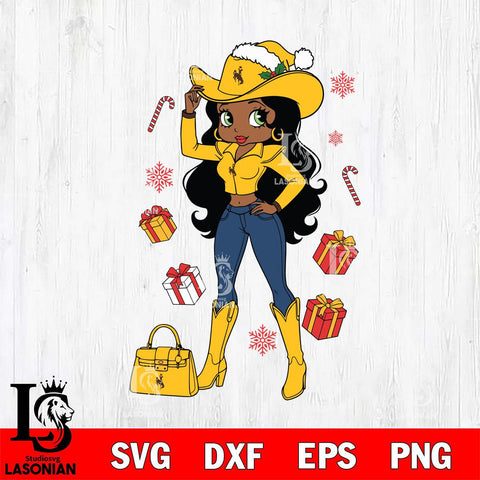 Wyoming Cowboys Betty Boop Cowboy File Cut, NCAA SVG DXF EPS PNG PDF File, Digital Download , Criucut , Silhouette