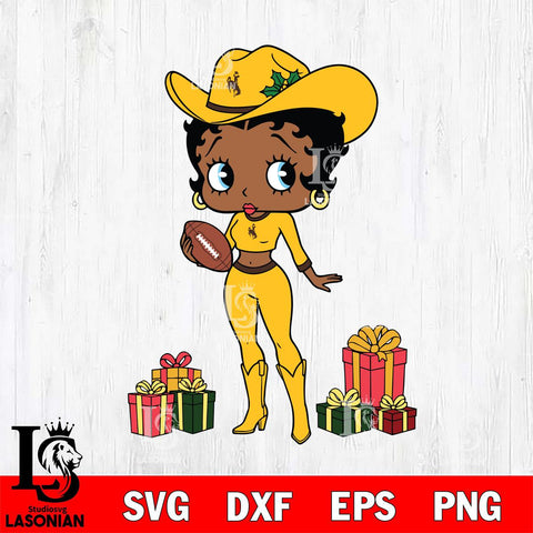 Wyoming Cowboys Betty Boop Cowboy Football File Cut, NCAA SVG DXF EPS PNG PDF File, Digital Download , Criucut , Silhouette