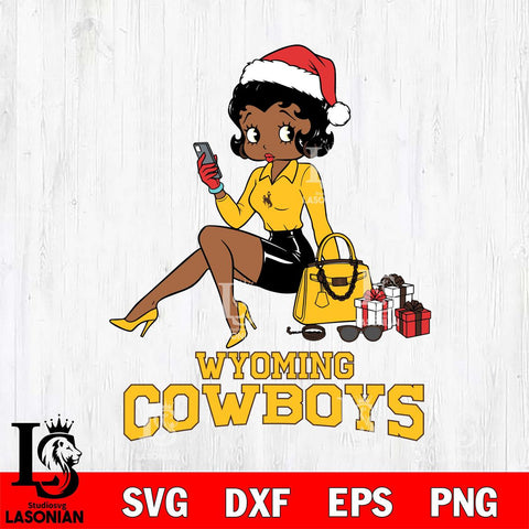 Wyoming Cowboys Betty Boop Phone File Cut, NCAA SVG DXF EPS PNG PDF File, Digital Download , Criucut , Silhouette