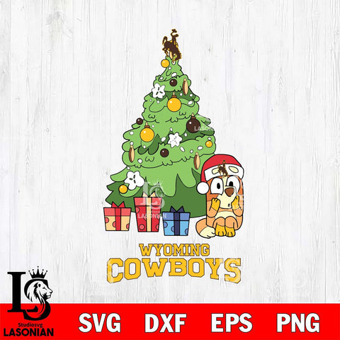 Wyoming Cowboys Bluey Chilli Christmas Tree Svg Eps Dxf Png File, Digital Download