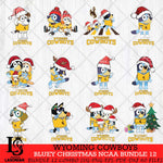 Wyoming Cowboys Bluey Christmas NCAA Bundle 12 Cricut File Cut Files , Bluey Cricut , Christmas Svg , Bluey svg , Digital Download, dxf eps png pdf file